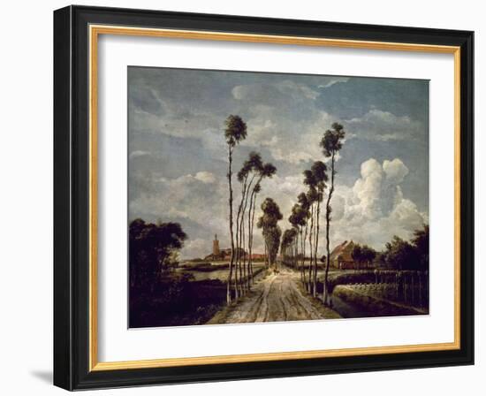 The Avenue At Middelharnis, 1689, Dutch School-Meindert Hobbema-Framed Giclee Print