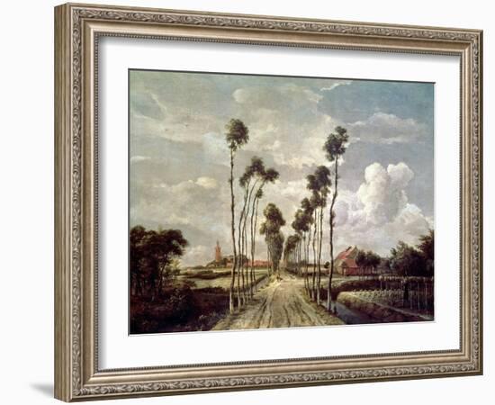 The Avenue at Middelharnis, 1689-Meindert Hobbema-Framed Giclee Print