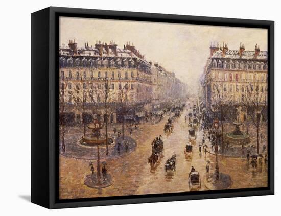 The Avenue De L'Opera, Paris, 1880-Camille Pissarro-Framed Stretched Canvas