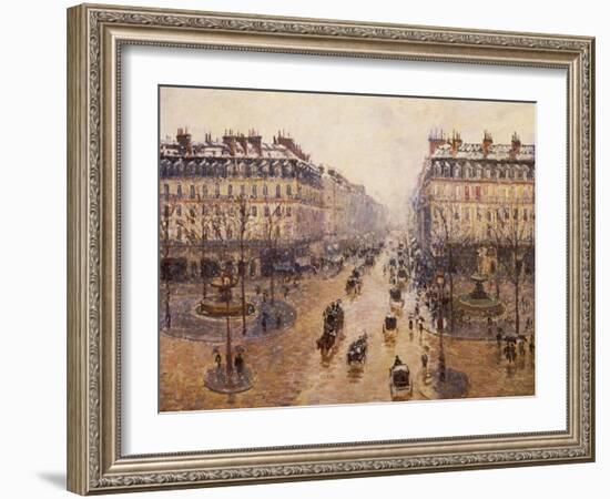 The Avenue De L'Opera, Paris, 1880-Camille Pissarro-Framed Art Print