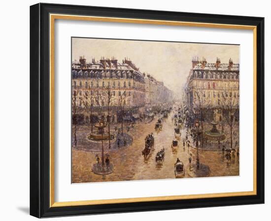 The Avenue De L'Opera, Paris, 1880-Camille Pissarro-Framed Art Print