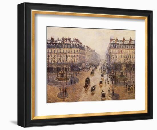 The Avenue De L'Opera, Paris, 1880-Camille Pissarro-Framed Art Print