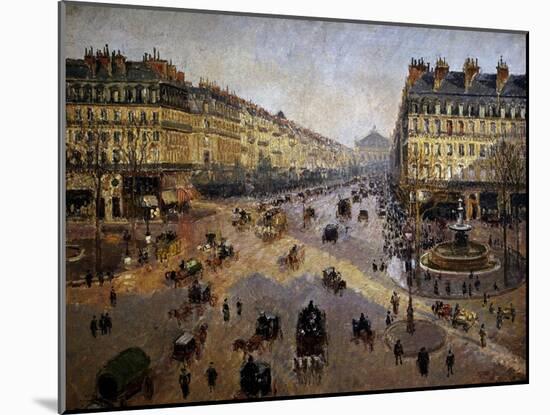 The Avenue De L'opera, Paris, Sunlight, Winter Morning, Ca. 1880-Camille Pissarro-Mounted Giclee Print