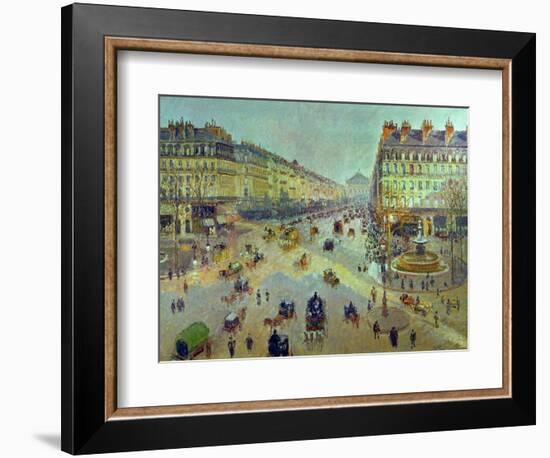 The Avenue De L'Opera, Sunlight, Winter Morning, Around 1880-Camille Pissarro-Framed Giclee Print