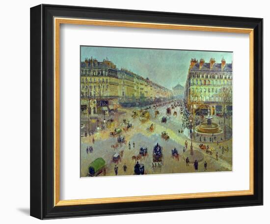 The Avenue De L'Opera, Sunlight, Winter Morning, Around 1880-Camille Pissarro-Framed Giclee Print