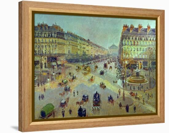 The Avenue De L'Opera, Sunlight, Winter Morning, Around 1880-Camille Pissarro-Framed Premier Image Canvas