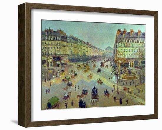 The Avenue De L'Opera, Sunlight, Winter Morning, Around 1880-Camille Pissarro-Framed Giclee Print