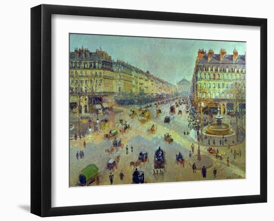 The Avenue De L'Opera, Sunlight, Winter Morning, Around 1880-Camille Pissarro-Framed Giclee Print