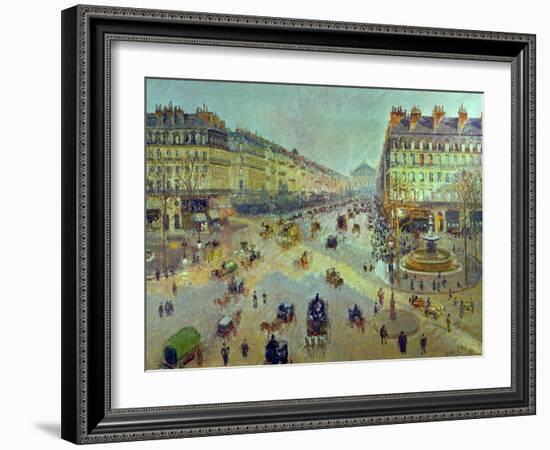 The Avenue De L'Opera, Sunlight, Winter Morning, Around 1880-Camille Pissarro-Framed Giclee Print