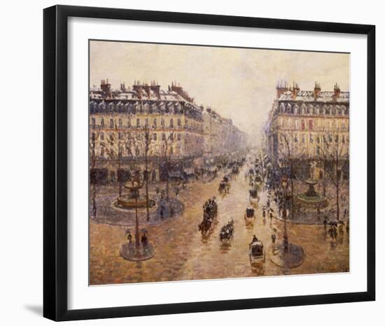 The Avenue De L'Opera-Camille Pissarro-Framed Art Print