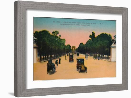 The Avenue des Champs-Elysées and the Marly Horses, Paris, c1920-Unknown-Framed Giclee Print