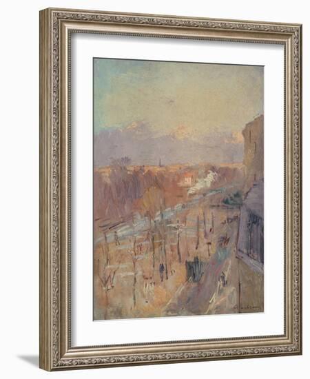 The Avenue in Paris after a Storm (Oil on Canvas)-Albert-Charles Lebourg-Framed Giclee Print