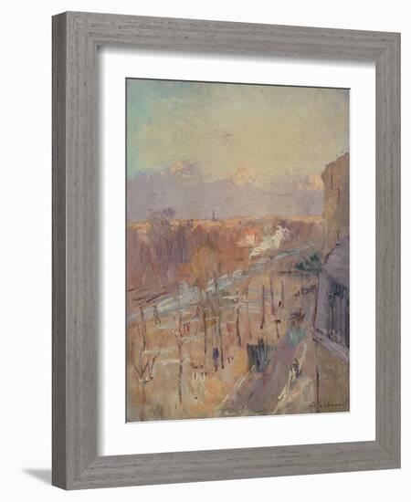 The Avenue in Paris after a Storm (Oil on Canvas)-Albert-Charles Lebourg-Framed Giclee Print