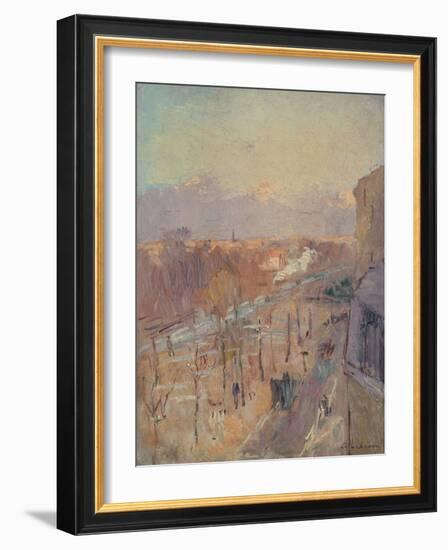 The Avenue in Paris after a Storm (Oil on Canvas)-Albert-Charles Lebourg-Framed Giclee Print