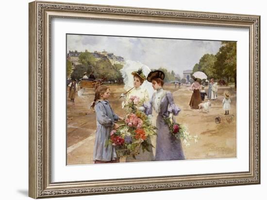 The Avenue of the Bois De Boulogne - Spring Morning, 1902-Louis de Schryver-Framed Giclee Print