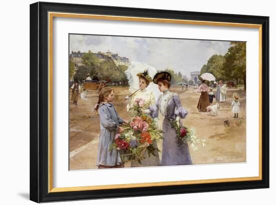 The Avenue of the Bois De Boulogne - Spring Morning, 1902-Louis de Schryver-Framed Giclee Print