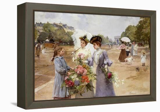 The Avenue of the Bois De Boulogne - Spring Morning, 1902-Louis de Schryver-Framed Premier Image Canvas