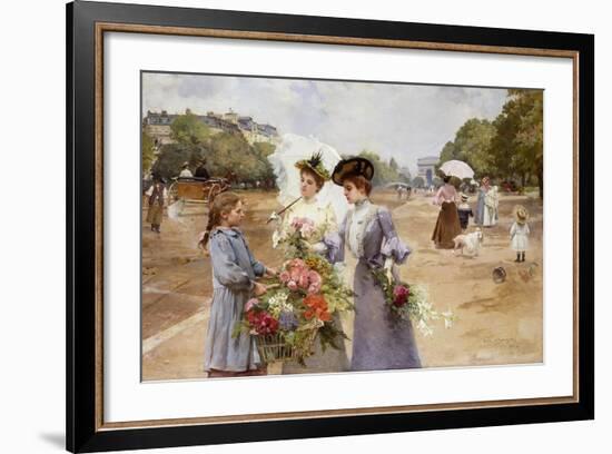 The Avenue of the Bois De Boulogne - Spring Morning, 1902-Louis de Schryver-Framed Giclee Print