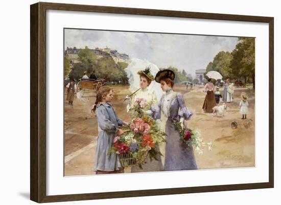 The Avenue of the Bois De Boulogne - Spring Morning, 1902-Louis de Schryver-Framed Giclee Print