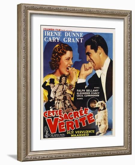 The Awful Truth, Belgian Movie Poster, 1937-null-Framed Art Print