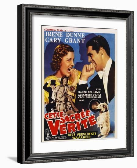 The Awful Truth, Belgian Movie Poster, 1937-null-Framed Art Print