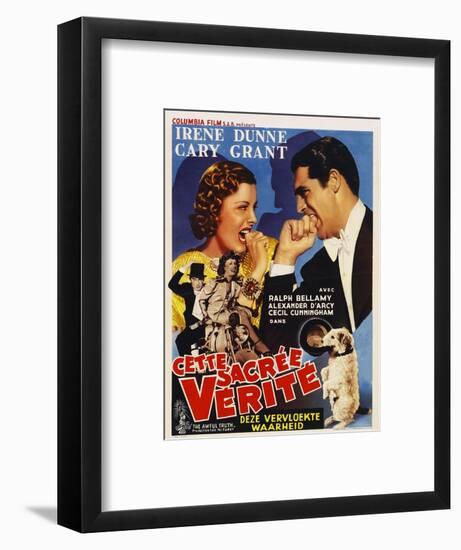 The Awful Truth, Belgian Movie Poster, 1937-null-Framed Premium Giclee Print