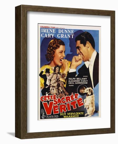 The Awful Truth, Belgian Movie Poster, 1937-null-Framed Art Print