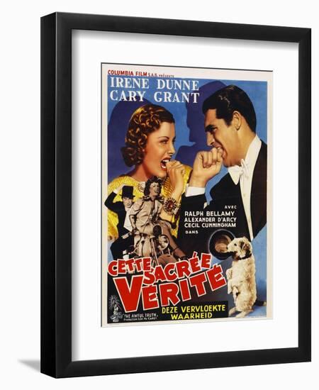 The Awful Truth, Belgian Movie Poster, 1937-null-Framed Art Print