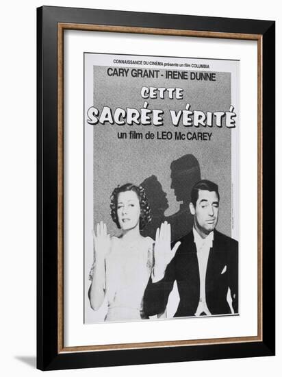 The Awful Truth, French Movie Poster, 1937-null-Framed Art Print