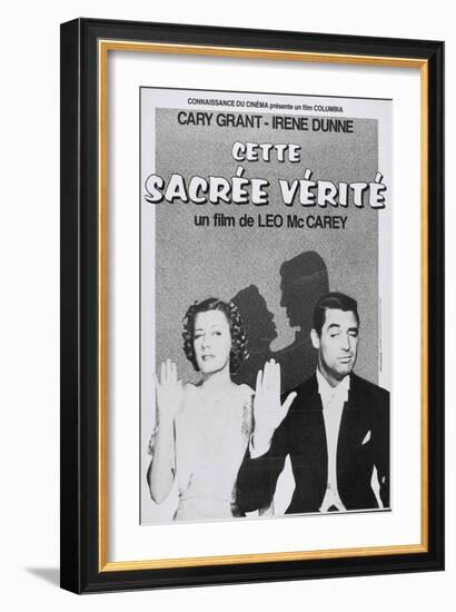 The Awful Truth, French Movie Poster, 1937-null-Framed Art Print