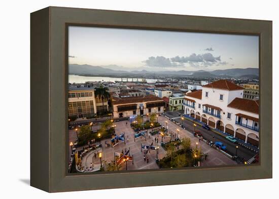 The Ayuntamiento Building at Parque Cespedes, Santiago De Cuba, Cuba, West Indies, Caribbean-Yadid Levy-Framed Premier Image Canvas