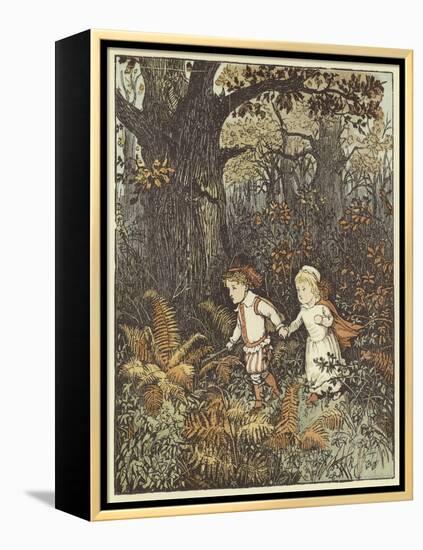 The Babes in the Wood (Colour Litho)-Randolph Caldecott-Framed Premier Image Canvas