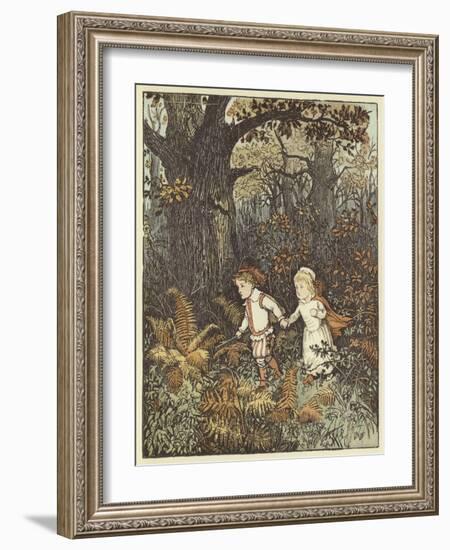 The Babes in the Wood (Colour Litho)-Randolph Caldecott-Framed Giclee Print