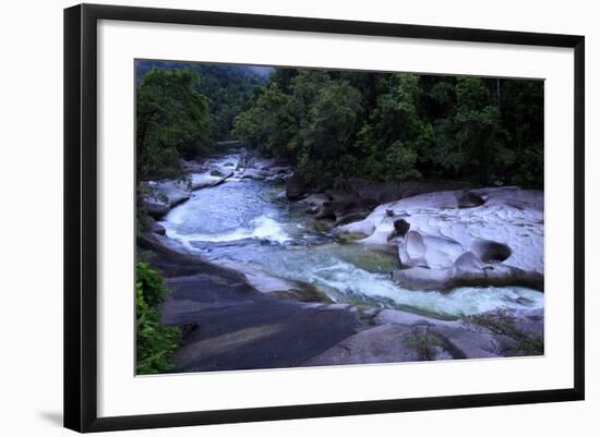 The Babinda Boulders Is a Fast-Flowing River Surrounded by Smooth Boulders, Queensland, Australia-Paul Dymond-Framed Photographic Print