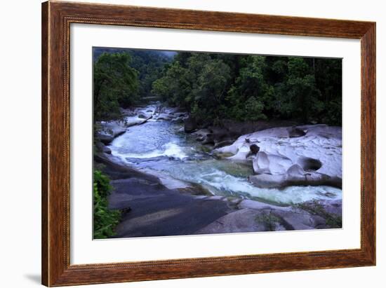 The Babinda Boulders Is a Fast-Flowing River Surrounded by Smooth Boulders, Queensland, Australia-Paul Dymond-Framed Photographic Print