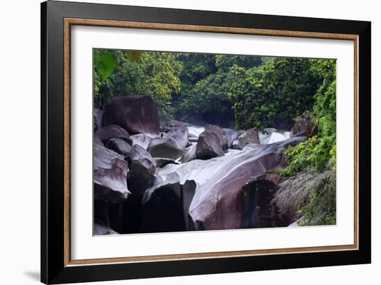 The Babinda Boulders Is a Fast-Flowing River Surrounded by Smooth Boulders, Queensland, Australia-Paul Dymond-Framed Photographic Print