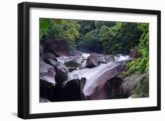 The Babinda Boulders Is a Fast-Flowing River Surrounded by Smooth Boulders, Queensland, Australia-Paul Dymond-Framed Photographic Print