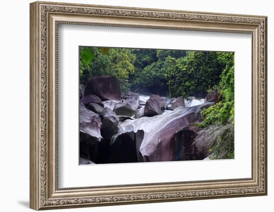 The Babinda Boulders Is a Fast-Flowing River Surrounded by Smooth Boulders, Queensland, Australia-Paul Dymond-Framed Photographic Print