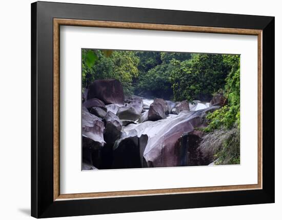 The Babinda Boulders Is a Fast-Flowing River Surrounded by Smooth Boulders, Queensland, Australia-Paul Dymond-Framed Photographic Print