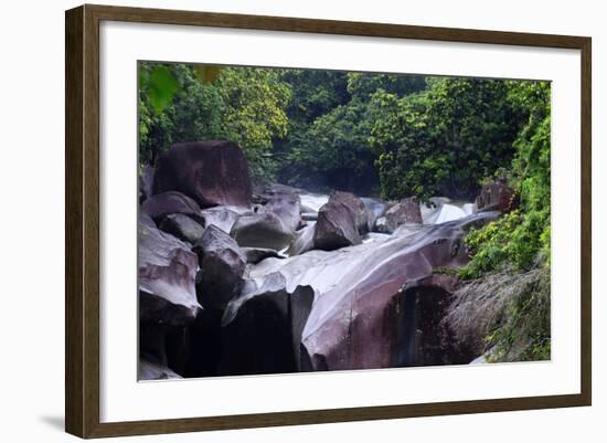 The Babinda Boulders Is a Fast-Flowing River Surrounded by Smooth Boulders, Queensland, Australia-Paul Dymond-Framed Photographic Print