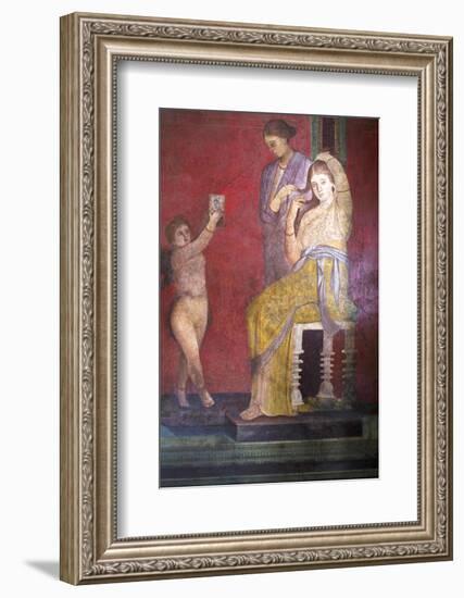 The Baccantis before the Feast in the Triclinium in the Villa Dei Misteri, Pompeii, Campania, Italy-Oliviero Olivieri-Framed Photographic Print