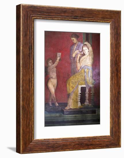 The Baccantis before the Feast in the Triclinium in the Villa Dei Misteri, Pompeii, Campania, Italy-Oliviero Olivieri-Framed Photographic Print