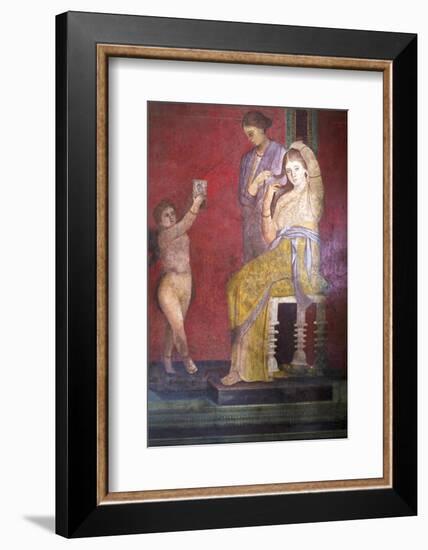 The Baccantis before the Feast in the Triclinium in the Villa Dei Misteri, Pompeii, Campania, Italy-Oliviero Olivieri-Framed Photographic Print