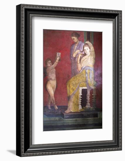 The Baccantis before the Feast in the Triclinium in the Villa Dei Misteri, Pompeii, Campania, Italy-Oliviero Olivieri-Framed Photographic Print