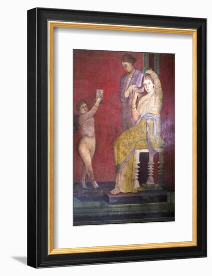 The Baccantis before the Feast in the Triclinium in the Villa Dei Misteri, Pompeii, Campania, Italy-Oliviero Olivieri-Framed Photographic Print