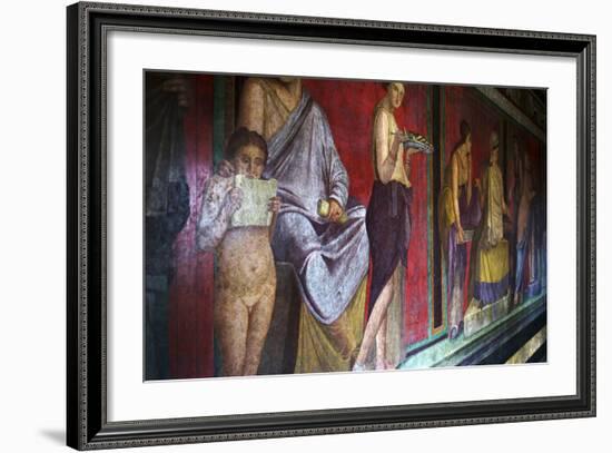 The Baccantis in the Triclinium in the Villa Dei Misteri, Pompeii, Campania, Italy-Oliviero Olivieri-Framed Photographic Print