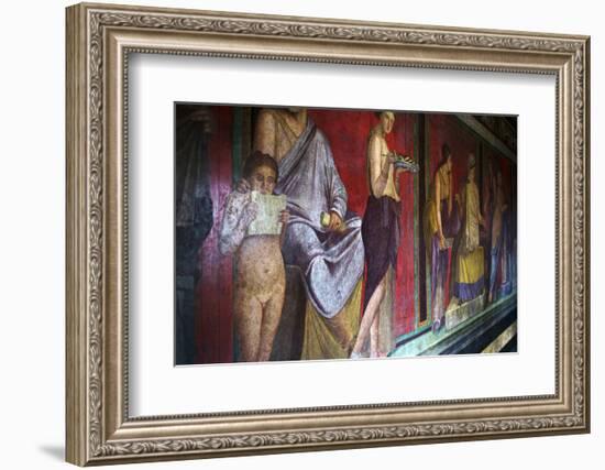 The Baccantis in the Triclinium in the Villa Dei Misteri, Pompeii, Campania, Italy-Oliviero Olivieri-Framed Photographic Print