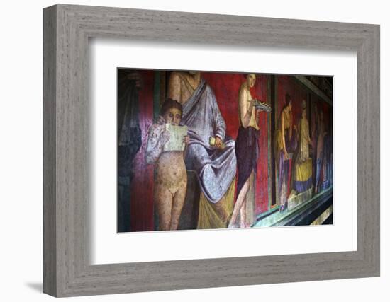 The Baccantis in the Triclinium in the Villa Dei Misteri, Pompeii, Campania, Italy-Oliviero Olivieri-Framed Photographic Print