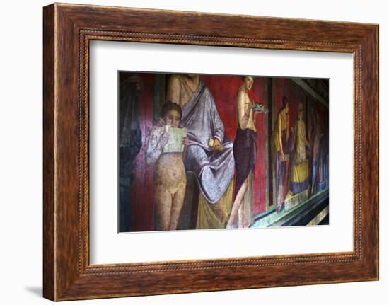 The Baccantis in the Triclinium in the Villa Dei Misteri, Pompeii, Campania, Italy-Oliviero Olivieri-Framed Photographic Print