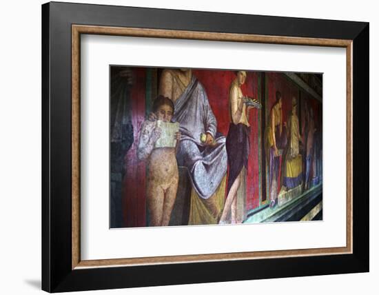 The Baccantis in the Triclinium in the Villa Dei Misteri, Pompeii, Campania, Italy-Oliviero Olivieri-Framed Photographic Print